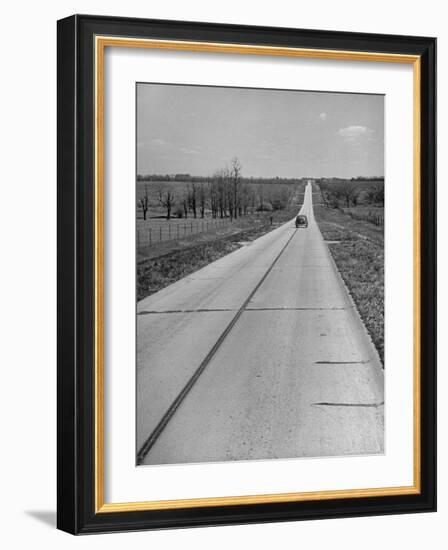 Car Driving Down Country Road-Alfred Eisenstaedt-Framed Photographic Print