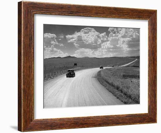 Car Driving from Omaha Nebraska to Salt Lake City Utah on Highway 30-Allan Grant-Framed Photographic Print