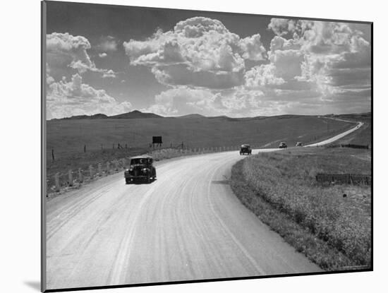 Car Driving from Omaha Nebraska to Salt Lake City Utah on Highway 30-Allan Grant-Mounted Photographic Print