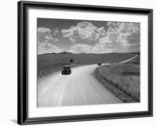 Car Driving from Omaha Nebraska to Salt Lake City Utah on Highway 30-Allan Grant-Framed Photographic Print