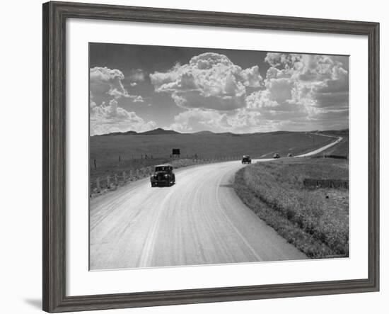 Car Driving from Omaha Nebraska to Salt Lake City Utah on Highway 30-Allan Grant-Framed Photographic Print