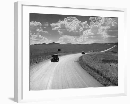 Car Driving from Omaha Nebraska to Salt Lake City Utah on Highway 30-Allan Grant-Framed Photographic Print