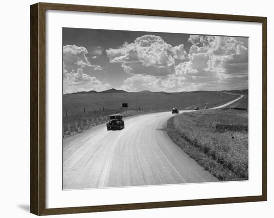 Car Driving from Omaha Nebraska to Salt Lake City Utah on Highway 30-Allan Grant-Framed Photographic Print