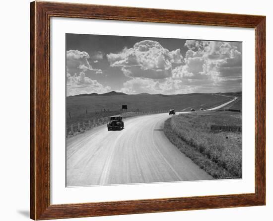 Car Driving from Omaha Nebraska to Salt Lake City Utah on Highway 30-Allan Grant-Framed Photographic Print