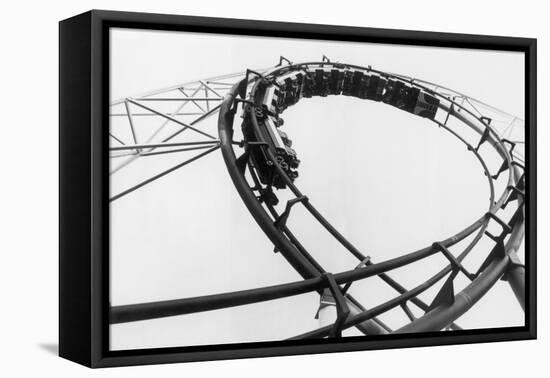 Car Going Through Roller Coaster Loop-null-Framed Premier Image Canvas
