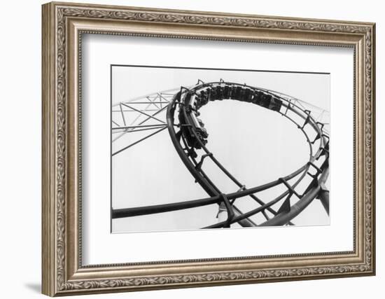 Car Going Through Roller Coaster Loop-null-Framed Photographic Print