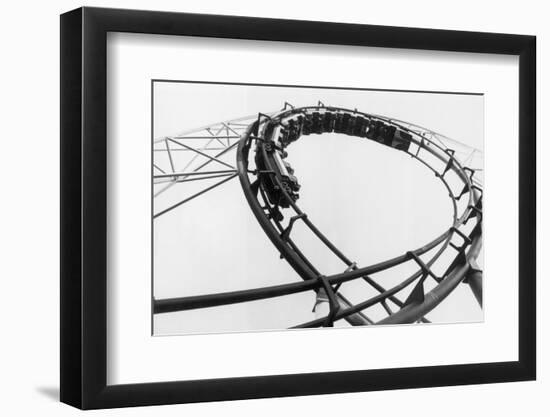 Car Going Through Roller Coaster Loop-null-Framed Photographic Print