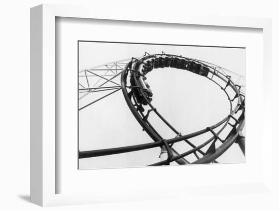 Car Going Through Roller Coaster Loop-null-Framed Photographic Print