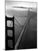 Car Lanes across the Golden Gate Bridge with Fog-Covered City of San Francisco in Background-Margaret Bourke-White-Mounted Premium Photographic Print