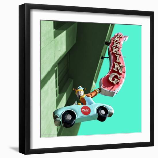 Car on Street Sign in America-Salvatore Elia-Framed Photographic Print