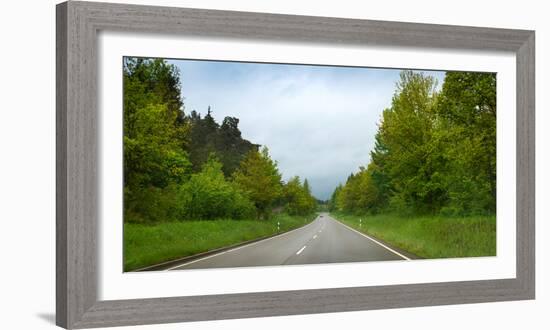 Car on Wet Highway in Springtime, Baden-Wurttemberg, Germany-null-Framed Photographic Print