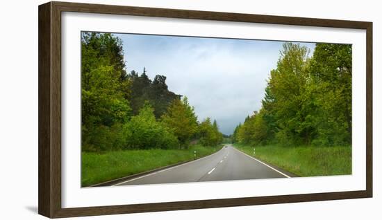 Car on Wet Highway in Springtime, Baden-Wurttemberg, Germany-null-Framed Photographic Print