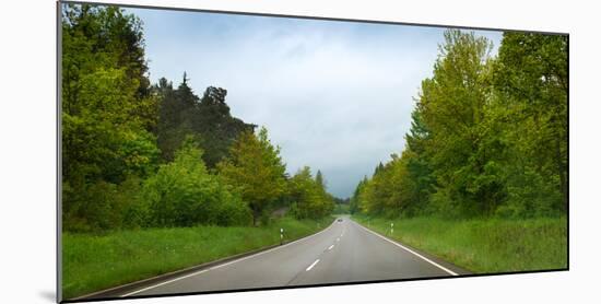 Car on Wet Highway in Springtime, Baden-Wurttemberg, Germany-null-Mounted Photographic Print
