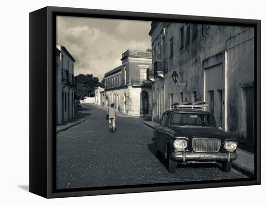 Car Parked in a Street, Calle San Jose, Colonia Del Sacramento, Uruguay-null-Framed Premier Image Canvas
