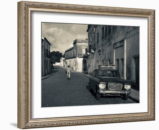 Car Parked in a Street, Calle San Jose, Colonia Del Sacramento, Uruguay-null-Framed Photographic Print