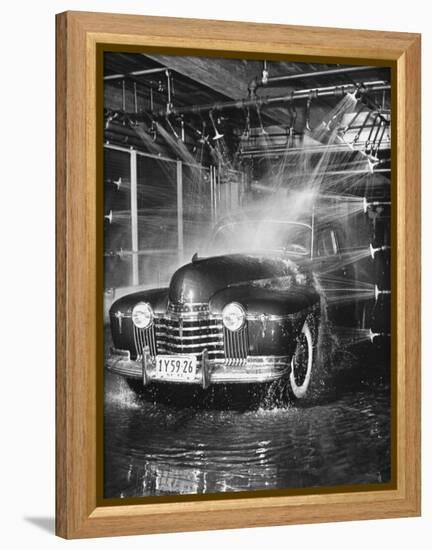 Car Rolling Through the Car Wash at Rockefeller Center-Bernard Hoffman-Framed Premier Image Canvas