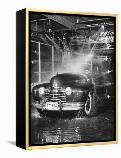 Car Rolling Through the Car Wash at Rockefeller Center-Bernard Hoffman-Framed Premier Image Canvas