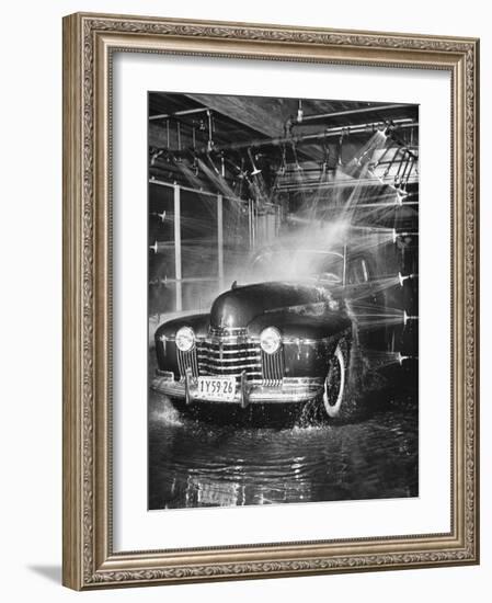 Car Rolling Through the Car Wash at Rockefeller Center-Bernard Hoffman-Framed Photographic Print