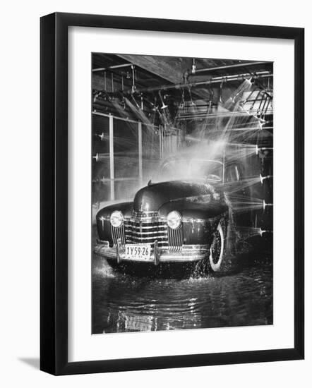 Car Rolling Through the Car Wash at Rockefeller Center-Bernard Hoffman-Framed Photographic Print