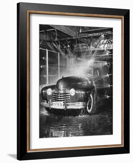 Car Rolling Through the Car Wash at Rockefeller Center-Bernard Hoffman-Framed Photographic Print