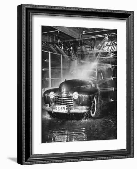 Car Rolling Through the Car Wash at Rockefeller Center-Bernard Hoffman-Framed Photographic Print