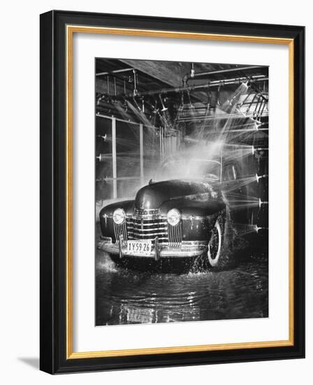 Car Rolling Through the Car Wash at Rockefeller Center-Bernard Hoffman-Framed Photographic Print