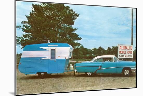 Car Towing Small Alumalite Trailer-null-Mounted Art Print