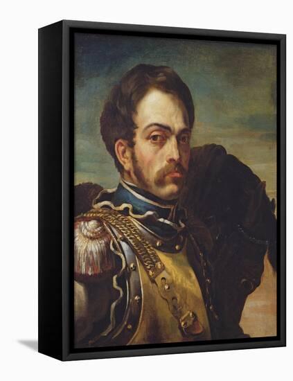 Carabinier Officer with His Horse, C.1814-Theodore Gericault-Framed Premier Image Canvas