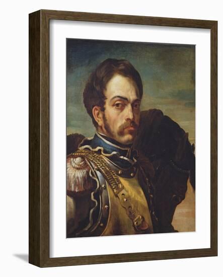 Carabinier Officer with His Horse, C.1814-Theodore Gericault-Framed Giclee Print