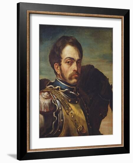 Carabinier Officer with His Horse, C.1814-Theodore Gericault-Framed Giclee Print