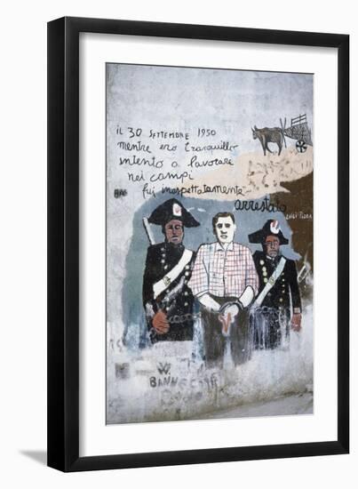 Carabinieri (Police) with Prisoner, Mural in Orgosolo, Sardinia, Italy-null-Framed Giclee Print