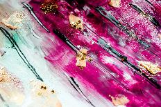 Abstract Art with Gold Colors and Sparkles. Artistic Design. Painter Uses Vibrant Paints to Create-CARACOLLA-Photographic Print