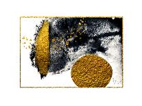 Art&Gold. Painting. Natural Luxury. Black Paint Stroke Texture on White Paper. Abstract Hand Painte-CARACOLLA-Art Print