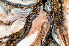 Golden Swirl, Artistic Design. Painter Uses Vibrant Paints to Create These Magic Art, with Addition-CARACOLLA-Photographic Print