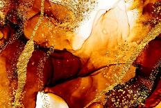 Abstract Art with Gold Colors and Sparkles. Artistic Design. Painter Uses Vibrant Paints to Create-CARACOLLA-Photographic Print