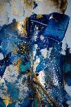 Very Beautiful Art. Abstract Background. Blue and Gold Paint. Golden Sequins-CARACOLLA-Art Print