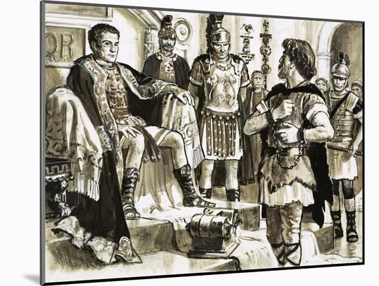 Caractacus Confronts Emperor Claudius-C.l. Doughty-Mounted Giclee Print