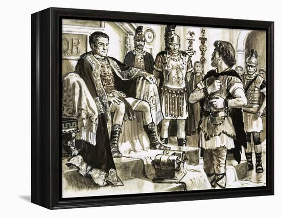 Caractacus Confronts Emperor Claudius-C.l. Doughty-Framed Premier Image Canvas