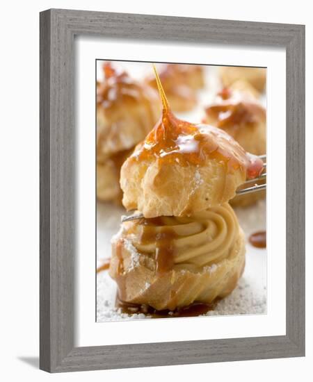 Caramelised Profiterole with Cream Filling-null-Framed Photographic Print