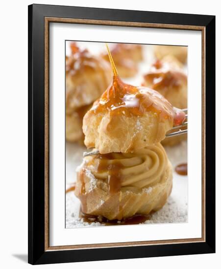 Caramelised Profiterole with Cream Filling-null-Framed Photographic Print