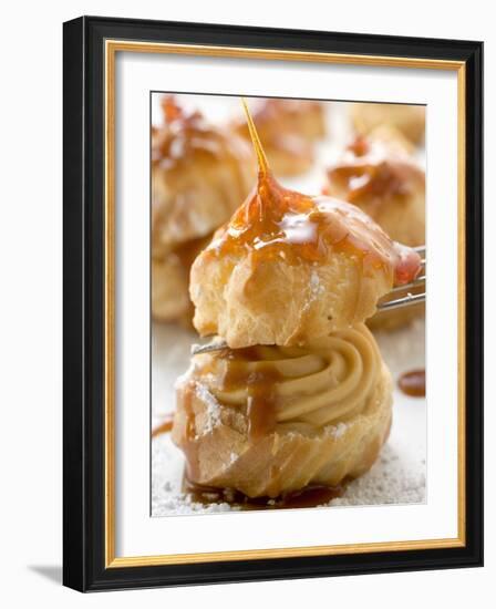 Caramelised Profiterole with Cream Filling-null-Framed Photographic Print