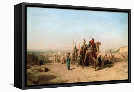Caravan, 1860-Felix Francois Georges Philibert Ziem-Framed Premier Image Canvas