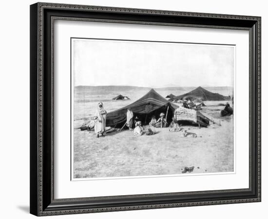 Caravan Camp, Sahara Desert, Late 19th Century-John L Stoddard-Framed Giclee Print