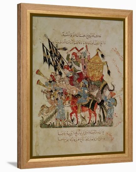 Caravan Going to Mecca from "The Maqamat" ("The Meetings"), Illustrated by Hariri-null-Framed Premier Image Canvas