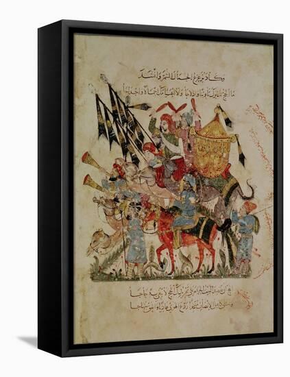 Caravan Going to Mecca from "The Maqamat" ("The Meetings"), Illustrated by Hariri-null-Framed Premier Image Canvas