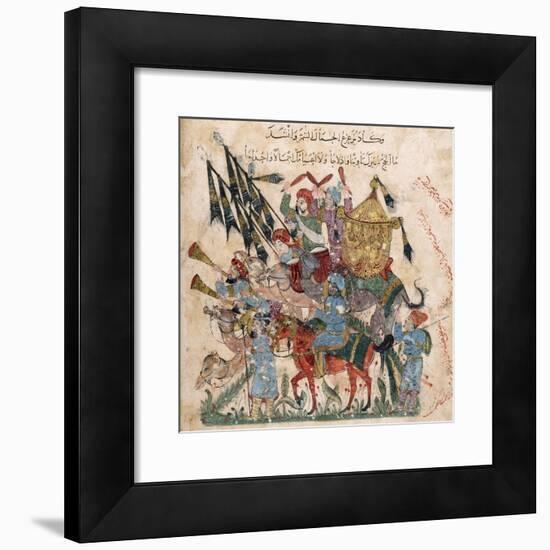 Caravan of Pilgrims in Ramleh (From a Manuscript of Maqâmât of Al-Harîr), 1237-Yahya ibn Mahmud Al-Wasiti-Framed Giclee Print