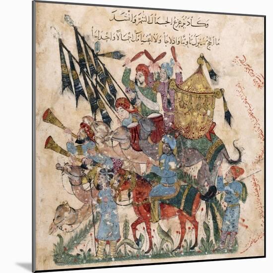 Caravan of Pilgrims in Ramleh (From a Manuscript of Maqâmât of Al-Harîr), 1237-Yahya ibn Mahmud Al-Wasiti-Mounted Giclee Print