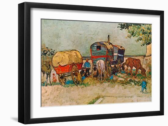 Caravans Encampment of Gypsies-Vincent van Gogh-Framed Art Print