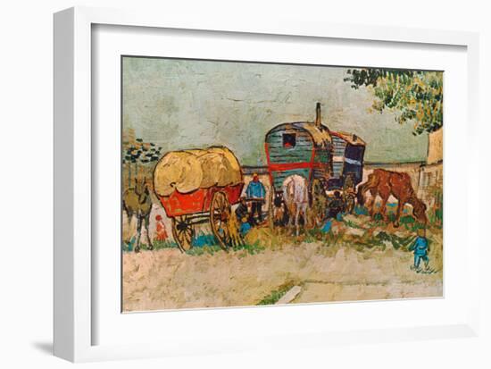 Caravans Encampment of Gypsies-Vincent van Gogh-Framed Art Print