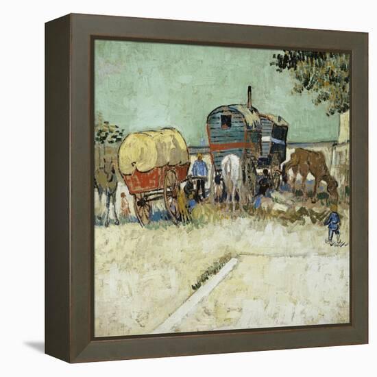 Caravans Encampment of Gypsies-Vincent van Gogh-Framed Premier Image Canvas